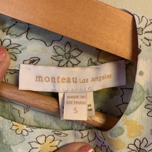 NWT Monteau Los Angeles Dress S Halter High Neck Sleeveless Sundress Lined 3522 - Picture 4 of 12